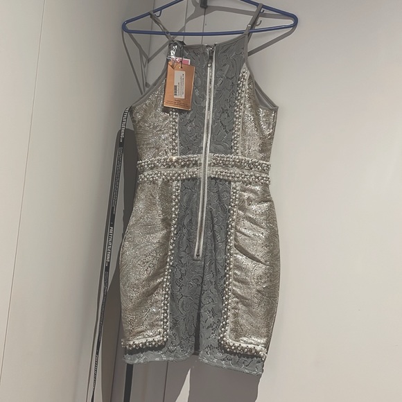 Jacquard Lace Panel Mini Dress - Picture 6 of 6